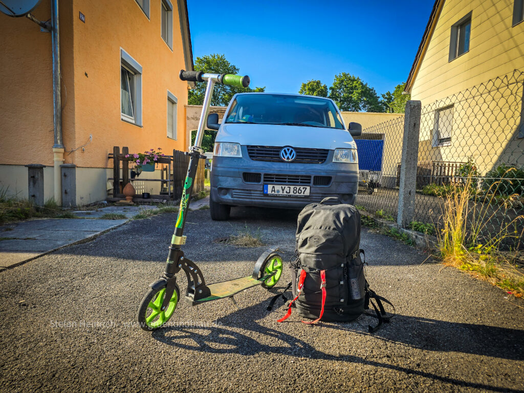 Roller und Rucksack